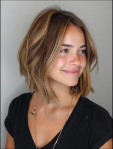 a woman is smiling and posing for a picture