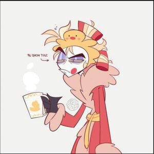 a painting of a woman holding a red and white cat