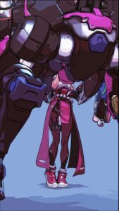 a woman in a red and black suit is holding a kite