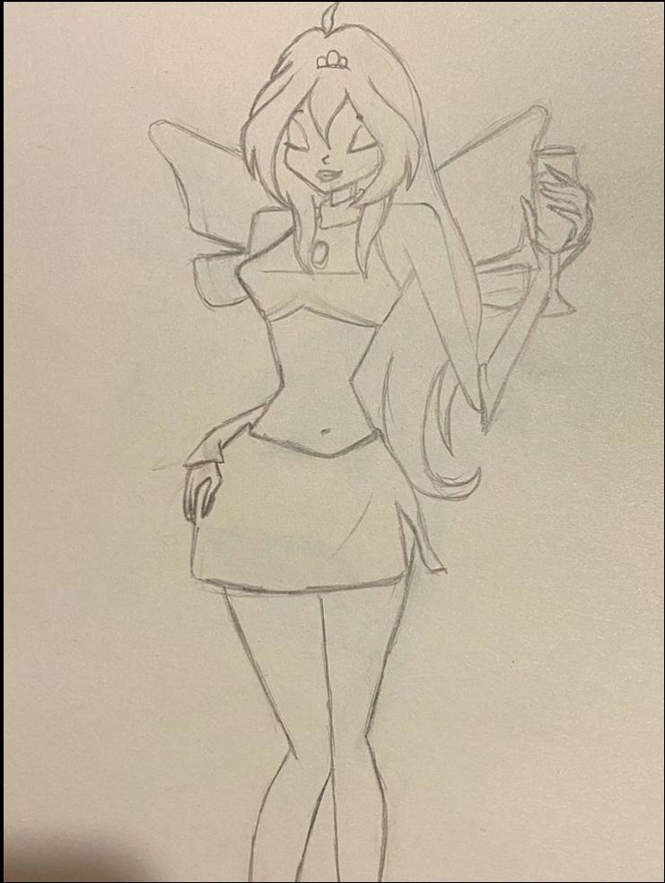 a painting of a woman in a black dress