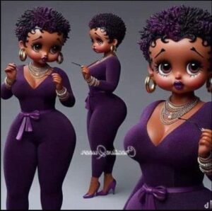 a doll with a red head and a pink head