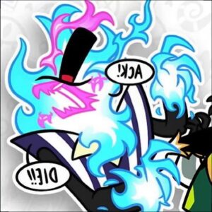 a colorful wall with a cartoon character on it