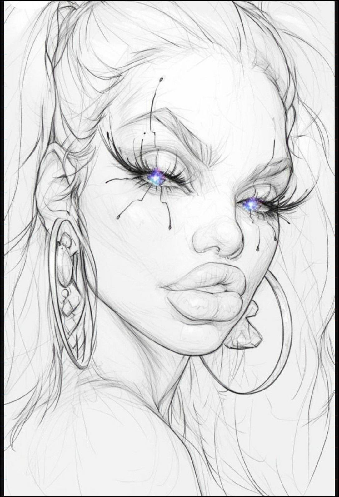 a painting of a woman with a large head