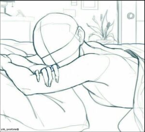 a painting of a woman in a black and white photo