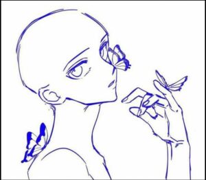 a painting of a woman with a cat on it