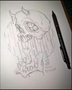 a drawing of a person on a paper