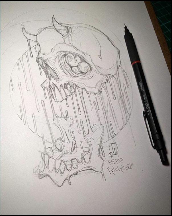 a drawing of a person on a paper