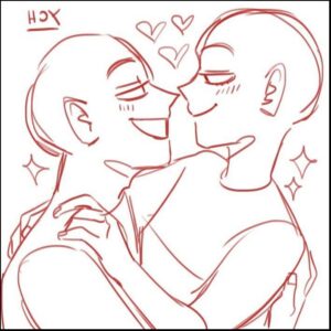 a painting of a woman with a red and white striped shirt