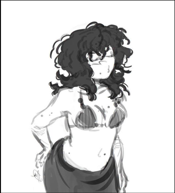 a woman is posing with a large doll