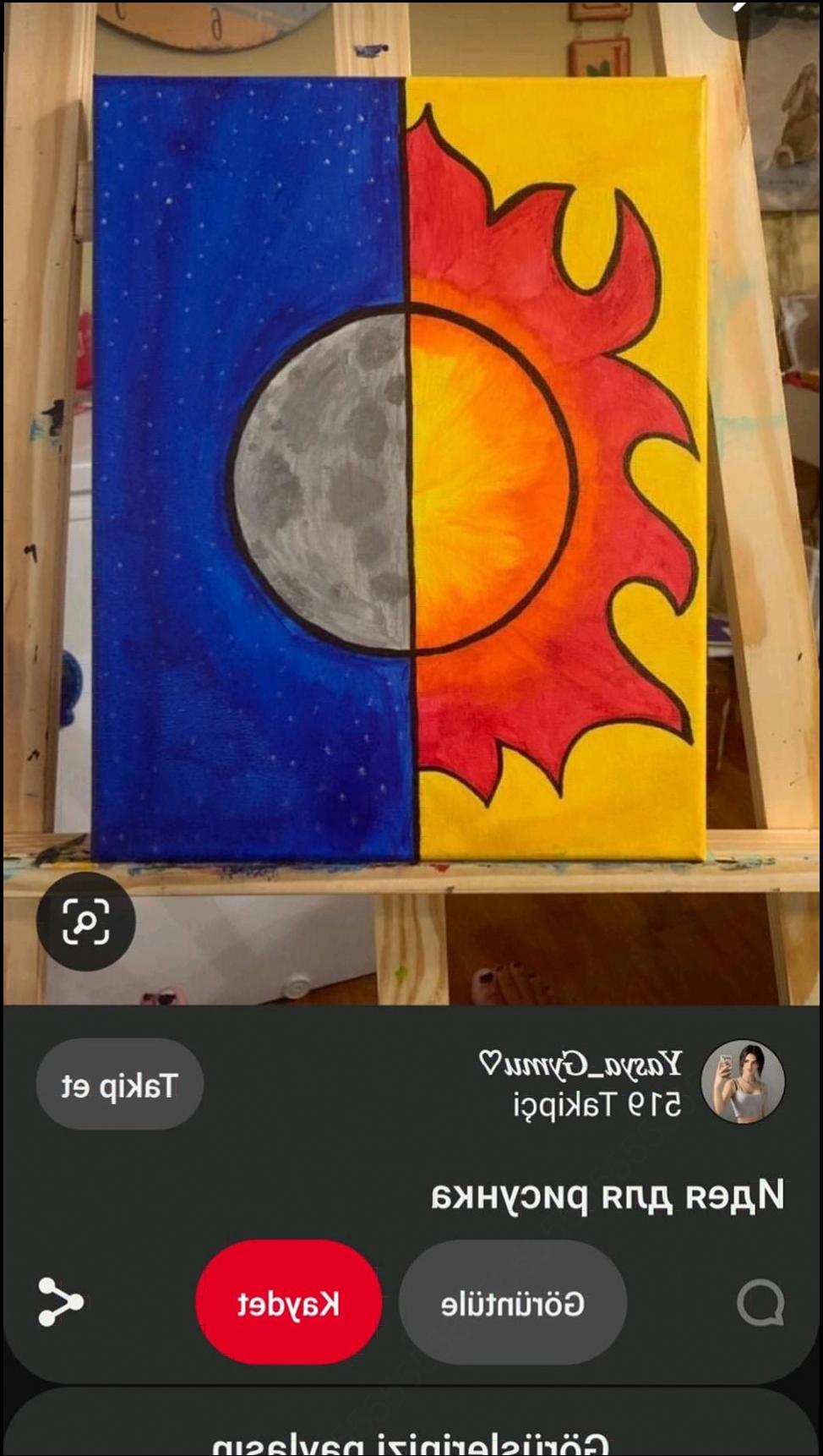 a painting of a painting of a person on a wall