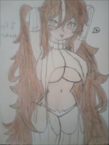 a painting of a woman with a flower on her head