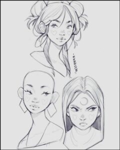 a painting of a woman holding a white and black painting