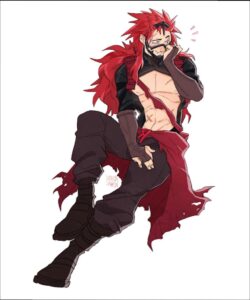 a woman dressed in a red costume and holding a red object