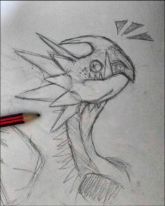 a painting of a person with a sword