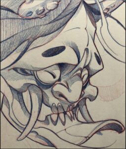 a painting of a painting of a bird on a wall