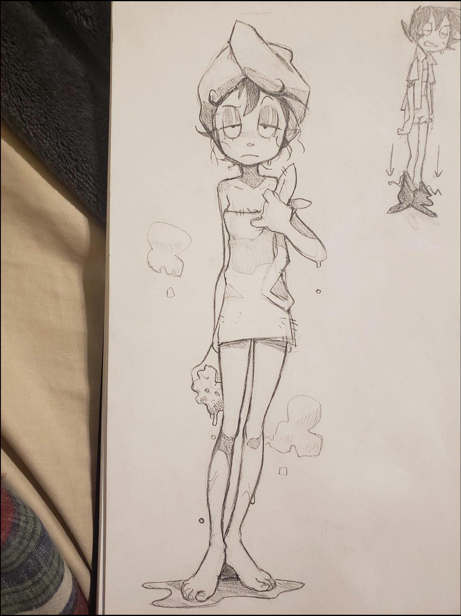 a painting of a woman holding a white and black painting