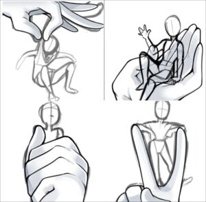 a collage of photos of a man with a black and white striped tie