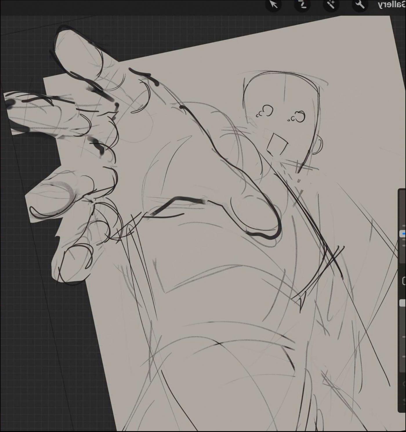 a painting of a person holding a painting