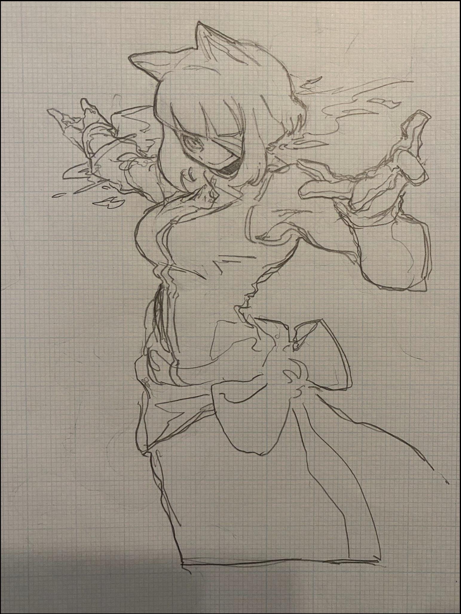 a painting of a person holding a large object