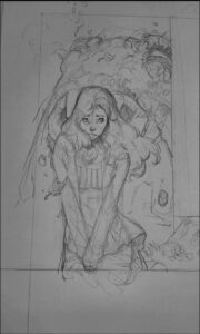 a painting of a man with a sword