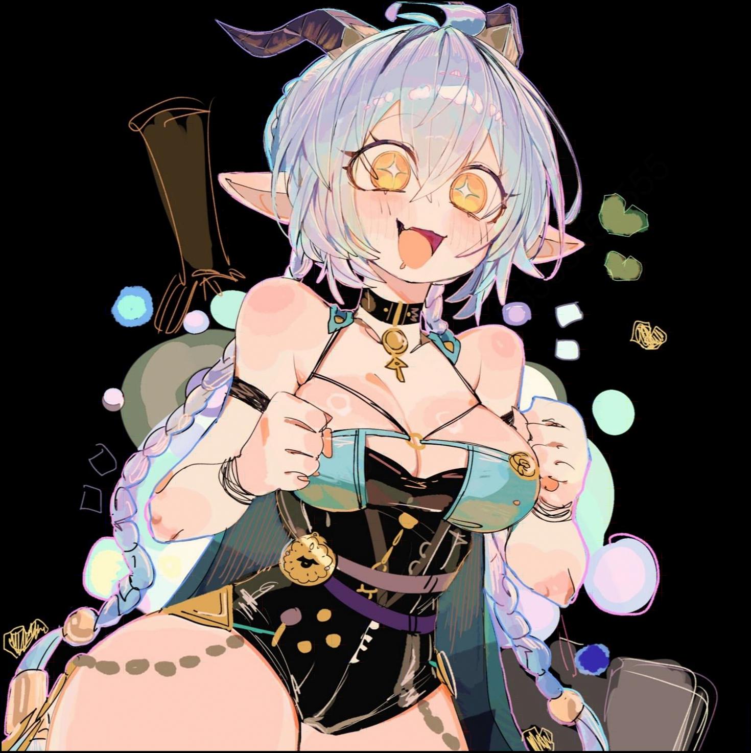 a woman dressed up like a clown on a doll