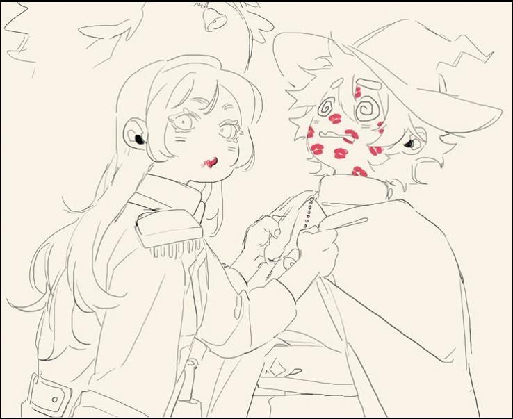 a painting of a woman holding a flower in a vase