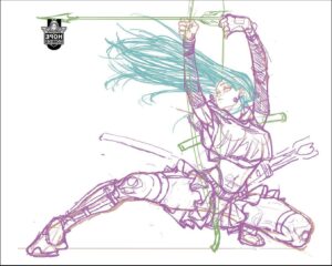 a painting of a person holding a skateboard