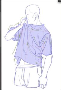 a painting of a woman in a black dress