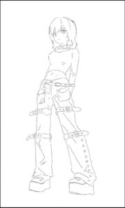 a painting of a man in a suit on a white background