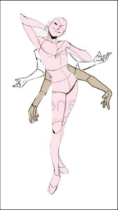 a woman in a black dress holding a white and blue teddy bear