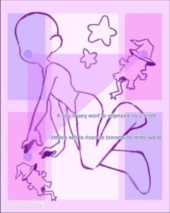 a collage of different colored and colored designs on a paper