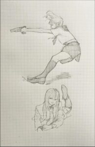 a painting of a man holding a bird