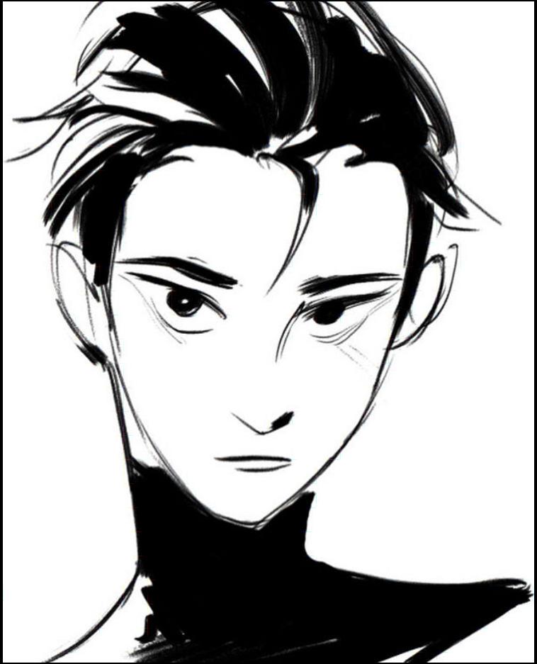 a painting of a woman with a black head