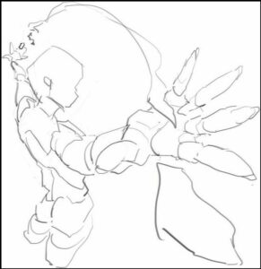 a painting of a person holding a large bird