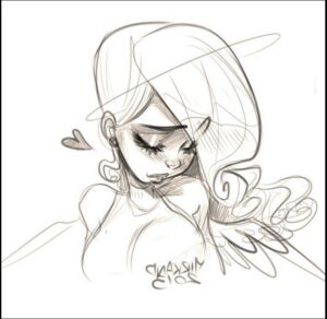 a painting of a person holding a large bird