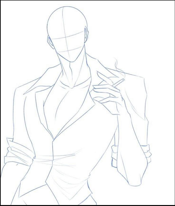 a painting of a man in a suit on a white wall