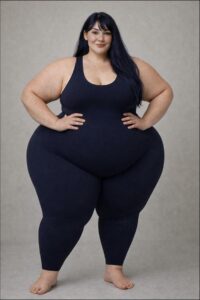 a woman in a black shirt and black pants posing for a picture