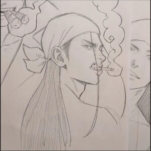 a painting of a painting of a man and a woman