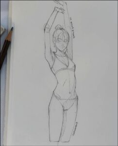 a painting of a person holding a large white bird