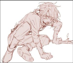 a painting of a woman in a black dress