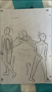 a painting of a person holding a paper