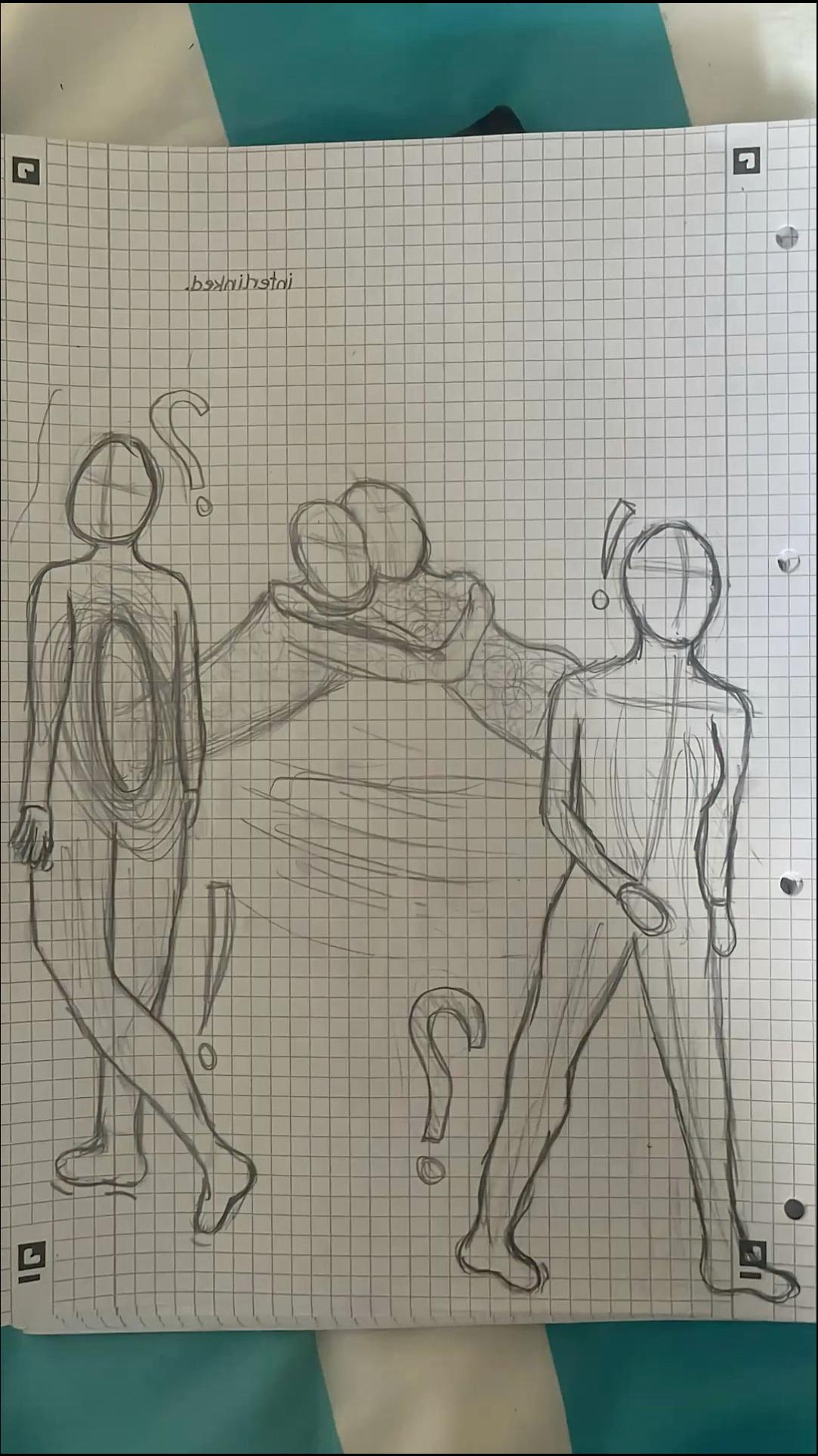 a painting of a person holding a paper