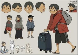 a woman is holding a large picture of a group of children