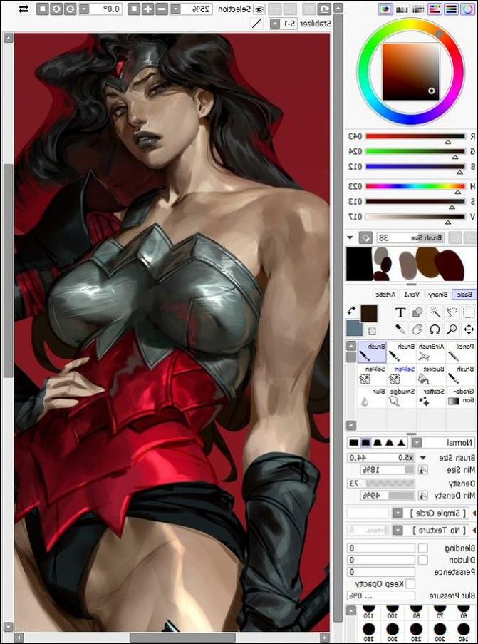 a woman in a red dress and a man in a black suit