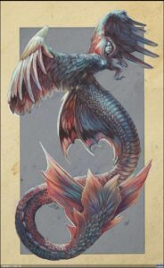 a painting of a bird with a bird on it