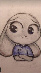 a painting of a bear with a bird on it