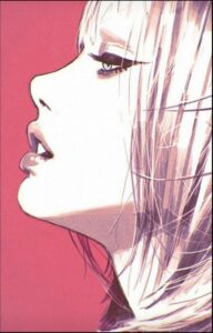 a woman with a red hair and a red neck tie