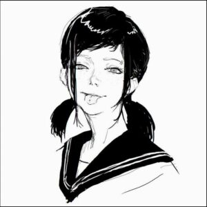 a man with a tie and a picture of a cat