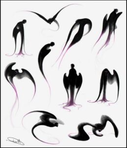 two photos of a painting of a giraffe