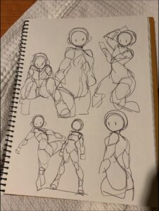 a painting of a person with a book